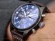 Perfect Replica IWC Pilot Black Steel Case Blue Dial Chronograph 44mm Watch (7)_th.jpg